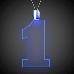 LED Blue #1 Pendant Necklace