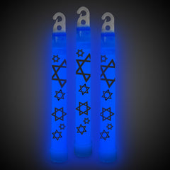 Blue Star of David 6" Glow Sticks