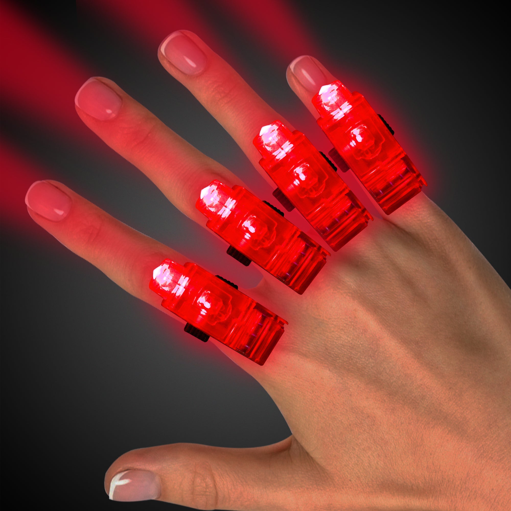 Red LED Finger Light Rings-Unit of 36 – Windy City Novelties