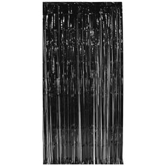 Black Metallic Fringe Curtain