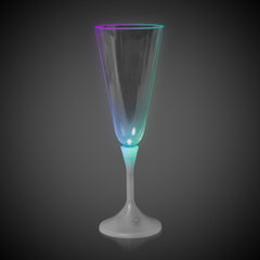 LED 7 oz. Champagne Glass White Stem