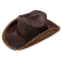 LED Brown Sequin Cowboy Hat