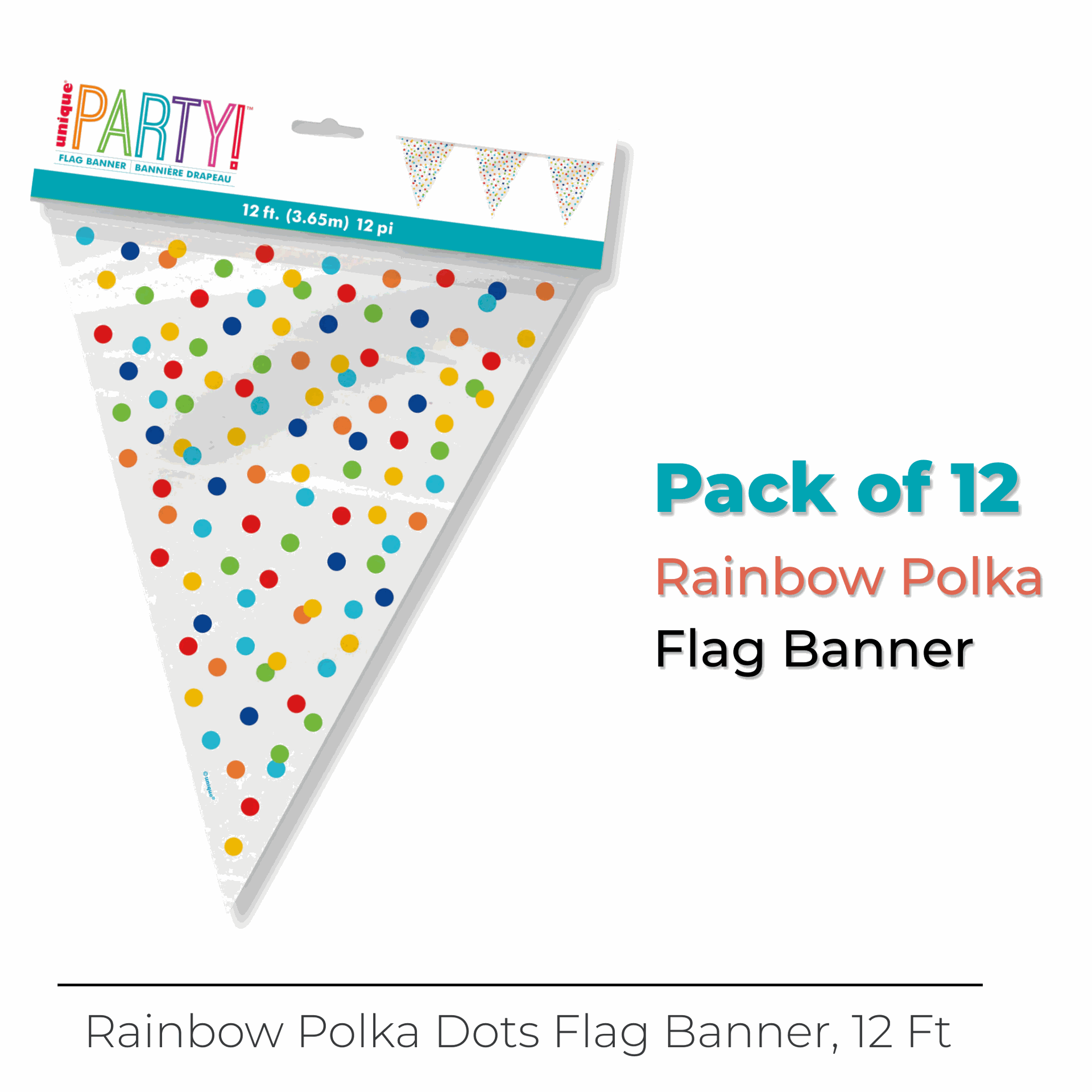 Rainbow Polka Dots Flag Banner, 12 Ft – Windy City Novelties