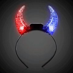 LED Multi-Color Crystal Devil Horns Headband