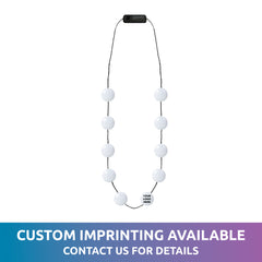 LED White Button Necklace