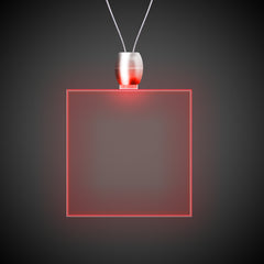 Red LED Square Pendant Necklaces
