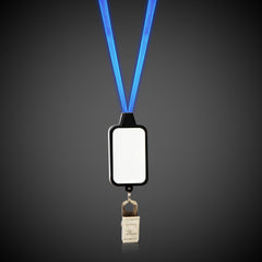 Blue LED Lanyard with Badge Clip
