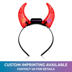 LED Red Crystal Devil Horns Headband