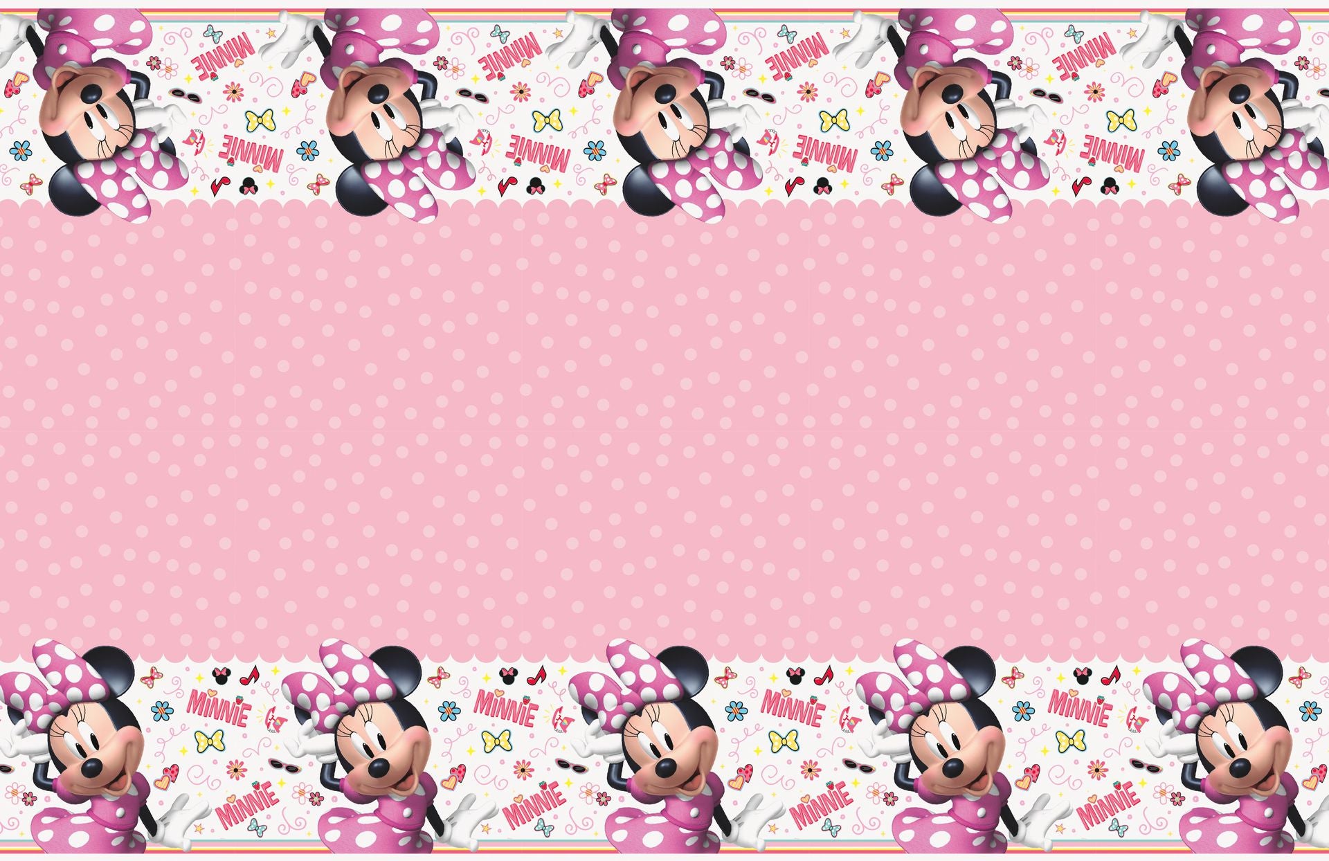 Disney Iconic Minnie Mouse Rectangular Plastic Table Cover, 54