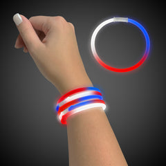 Red, White & Blue Glow 9" Bracelets