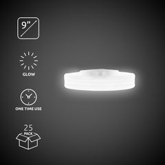 White Triple Wide Glow Bracelets