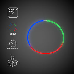 Green, Red and Blue 22" Glow Necklaces