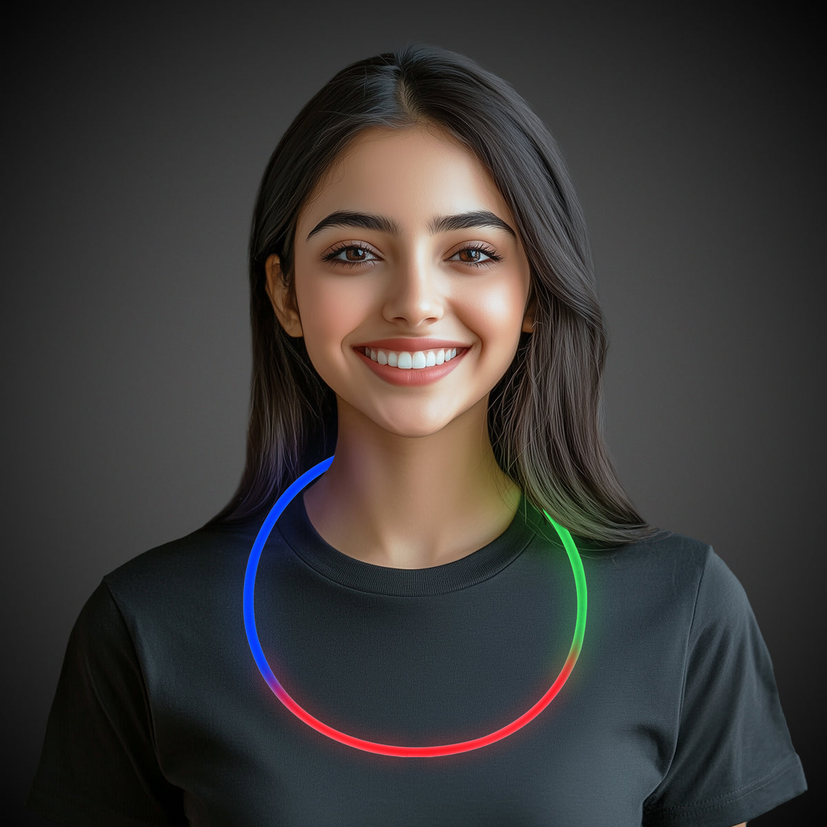 Green, Red and Blue 22" Glow Necklaces