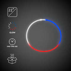 Patriotic Red, White and Blue 22" Glow Necklaces