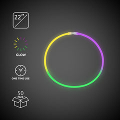 Green, Purple and Yellow 22" Glow Necklaces