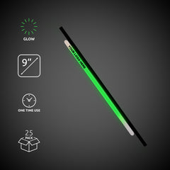 Green Glow 9" Straws & Bracelets