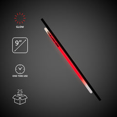 Red Glow 9" Straws & Bracelets