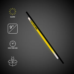 Yellow Glow 9" Straws & Bracelets