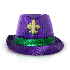 LED Mardi Gras Sequin Fedora