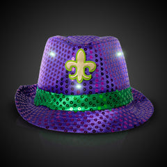 LED Mardi Gras Sequin Fedora