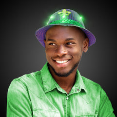 LED Mardi Gras Sequin Fedora