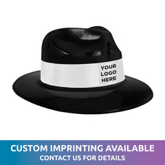 Black Fedora Hats with White Trim