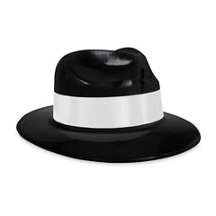 Black Fedora Hats with White Trim