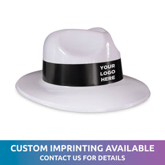 White Fedora Hats with Black Trim