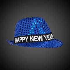 LED Happy New Year Blue Fedora