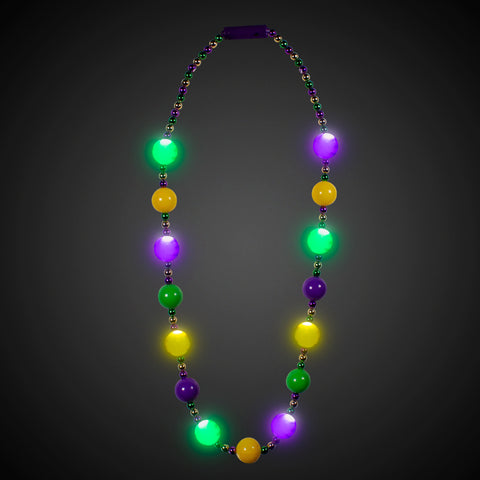 LED Mardi Gras 46" Ball Beads Necklace