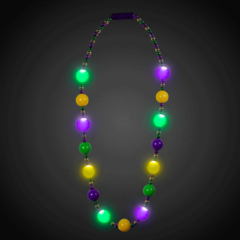 LED Mardi Gras 46" Ball Beads Necklace