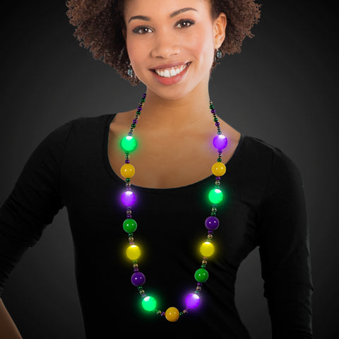 LED Mardi Gras 46" Ball Beads Necklace