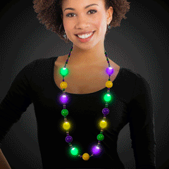 LED Mardi Gras 46" Ball Beads Necklace