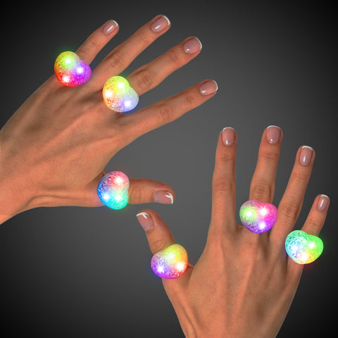 LED Jelly Heart Rings Retail Display