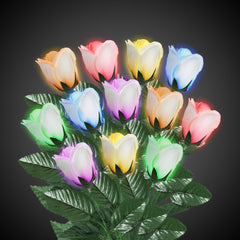 LED White Roses with Multi-Color LEDs