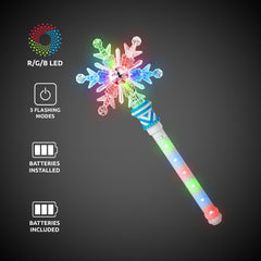 LED Snowflake Wand with Light-Up Handle