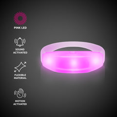 LED Sound-Activated Pink Stretchy Bracelet