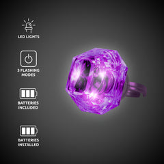 LED Purple Diamond Ring