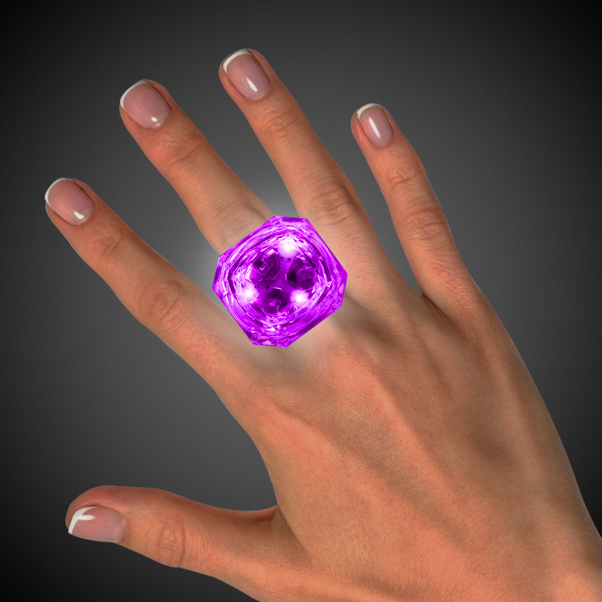 LED Purple Diamond Ring
