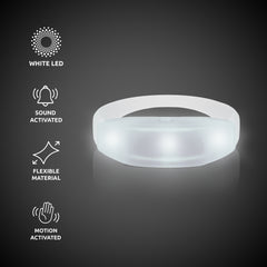 LED Sound-Activated White Stretchy Bracelet