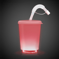 LED 12 oz. Cup with Lid & Straw