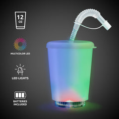 LED 12 oz. Cup with Lid & Straw