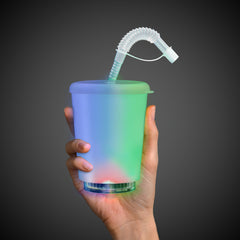LED 12 oz. Cup with Lid & Straw
