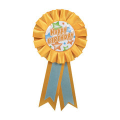 Happy Birthday Ribbon Pin Badge