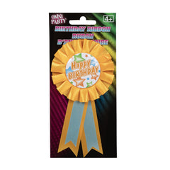 Happy Birthday Ribbon Pin Badge