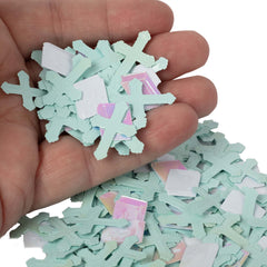 Pastel Blue Cross Confetti