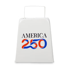 America 250 Large White Metal Cowbell