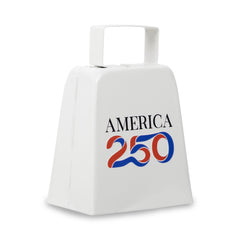 America 250 Large White Metal Cowbell