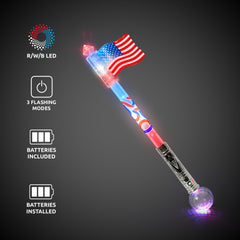 America 250 LED USA Flag Wand