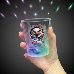 250th Anniversary LED Disco Ball 8 oz. Rocks Glass